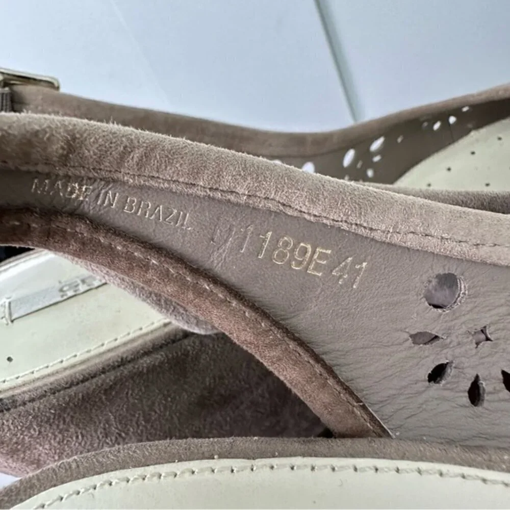 Geox Respira Wedge Heels Size 41 Eyelet Cutout Tan